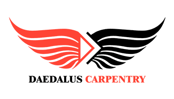 Daedalus Carpentry winged emblem logo